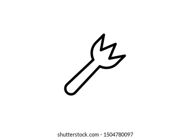Fork and spoon icon ,simple design icon