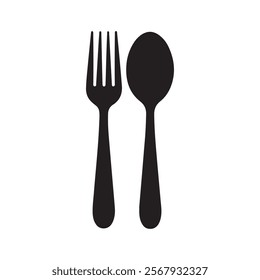 Fork and spoon icon. Tableware instruments. Restaurant icon. Vector illustration.