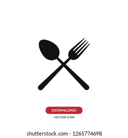 Fork and spoon icon vector