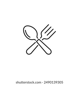 Fork and spoon icon vector. EPS 10 editable vector