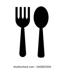 Fork and spoon icon, vector, flat design - Vector