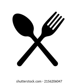 Fork and spoon icon vector. Flat restaurant cutlery for dining