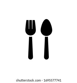 fork and spoon icon vector illustration glyph style design. isolated on white background