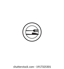 diseño de la plantilla de ilustración de vectores de iconos de horquilla y cuchara
