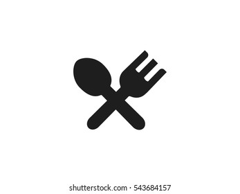 Fork and spoon icon vector illustration on white background