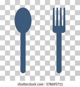 Fork And Spoon icon. Vector illustration style is flat iconic symbol, blue color, transparent background. Designed for web and software interfaces.