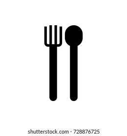 fork and spoon icon vector isolated on white background