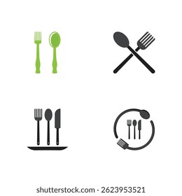 fork and spoon icon vector vector icon logo character premium illustration