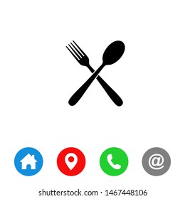 Fork & Spoon icon vector Restaurant Symbol vector