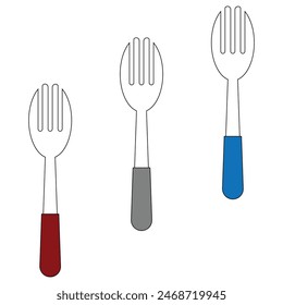 Fork and spoon icon vector set. Restaurant utensil symbol. Dinner dish or plate with spoon and fork sign outline for apps and websites. Spoon icon. Eps10.