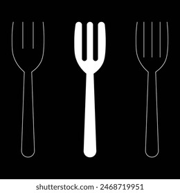Fork and spoon icon vector set. Restaurant utensil symbol. Dinner dish or plate with spoon and fork sign outline for apps and websites. Spoon icon. Eps10.