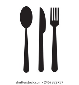 Fork and spoon icon vector set. Restaurant utensil symbol. Dinner dish or plate with spoon and fork sign outline for apps and websites.