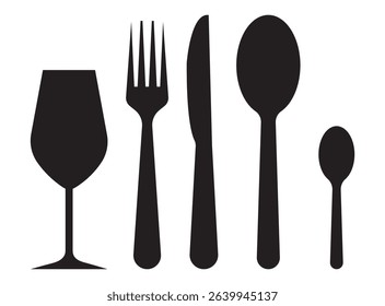 Fork and spoon icon vector set. Restaurant utensil symbol. Dinner dish or plate with spoon and fork sign outline for apps and websites.