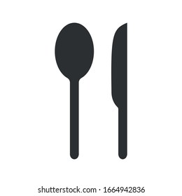 Fork spoon icon vector sign isolated on blank background illustration for graphic and web design.