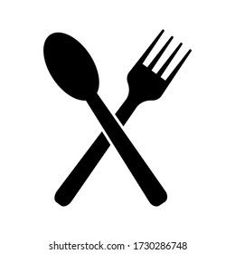 Signo vectorial de icono de cuchara de horquilla aislado en ilustración de fondo blanco para diseño gráfico y web.