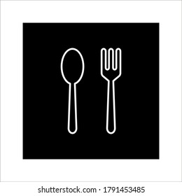 Fork spoon icon vector sign isolated on  background illustration for graphic and web design. eps 10
