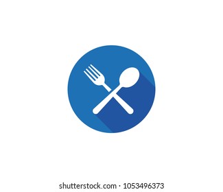 fork and spoon icon vector template