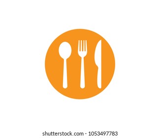 fork and spoon icon vector template