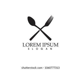 fork and spoon icon vector template