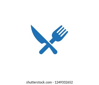 fork and spoon icon vector template