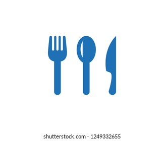 fork and spoon icon vector template