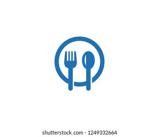 fork and spoon icon vector template