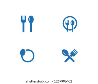 fork and spoon icon vector template