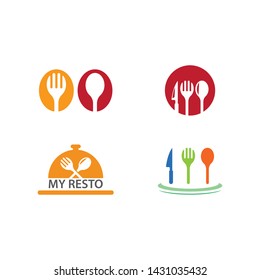 fork and spoon icon vector template