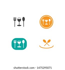 fork and spoon icon vector template