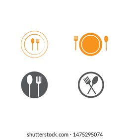 fork and spoon icon vector template