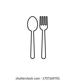 Fork And Spoon Icon Vector Template