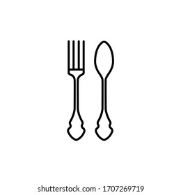 Vorlage für die Vektorillustration von Gabel- und Löffelsymbol