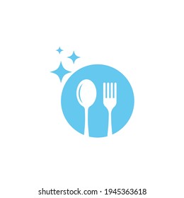 fork and spoon icon vector template