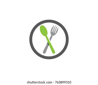 fork and spoon icon vector template