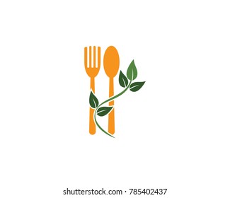 fork and spoon icon vector template