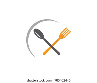 fork and spoon icon vector template