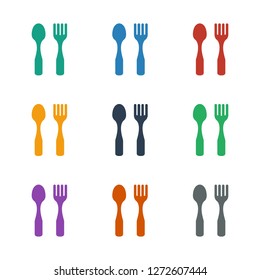fork and spoon icon white background. Editable filled fork and spoon icon from baby. Trendy fork and spoon icon for web and mobile.