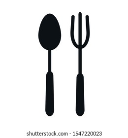 fork and spoon icon, white background vector icon illustration