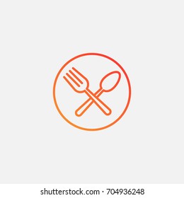 Fork and spoon icon.gradient illustration isolated vector sign symbol