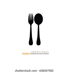 fork and spoon icon.spoon and fork.vector illustration.