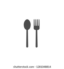 Fork and spoon illustration. Vector icon.