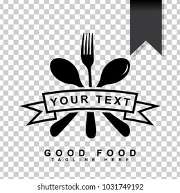 Fork and spoon isolated restaurant logo design