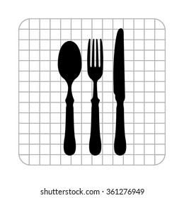 fork spoon knife  - black vector icon