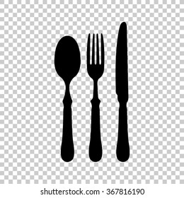 fork spoon knife  - black vector icon