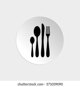 fork spoon knife  - black vector icon