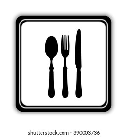 fork spoon knife -  black vector icon