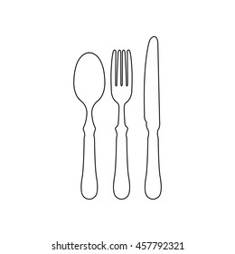 fork spoon knife  - black vector icon