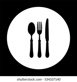 fork spoon knife  - black vector icon