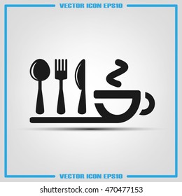fork spoon knife cup icon vector illustration eps10.