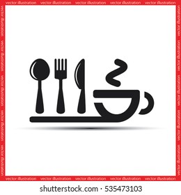 fork spoon knife cup icon vector illustration eps10.